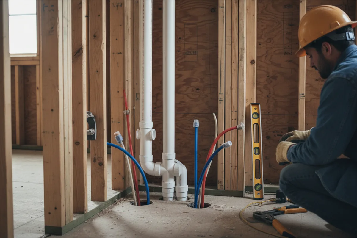 Drain and supply rough-in during Leak Detection in Muskogee